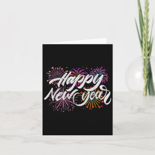 Happy New Year Confetti Fireworks New Years Eve Pa Card