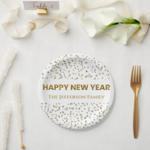 Happy New Year Confetti Paper Plate