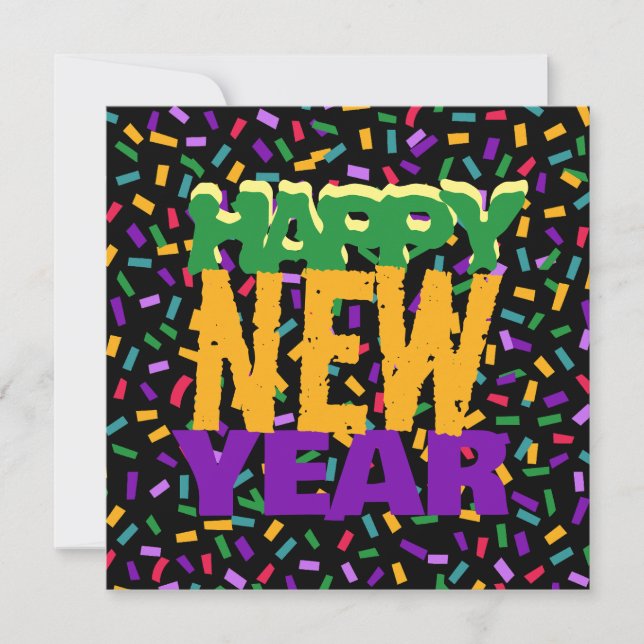 happy NEW year confetty  Invitation (Front)