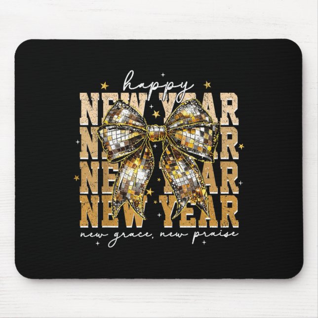 Happy New Year Coquette Bow New Year New Grace New Mouse Pad (Front)