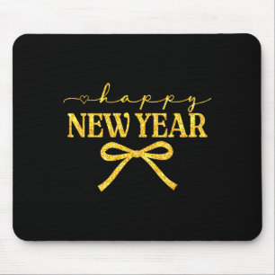 Happy New Year Coquette Bow New Year Party Family Mouse Pad