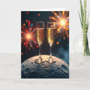 Happy New Year Cosmic Toast Card