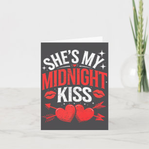 Happy New Year Couples She's My Midnight Kiss Vale Card