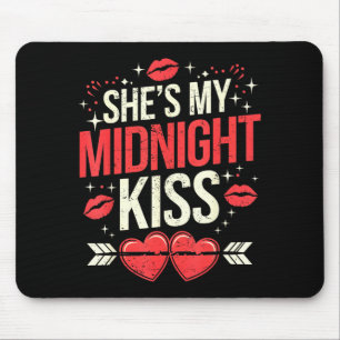 Happy New Year Couples She's My Midnight Kiss Vale Mouse Pad