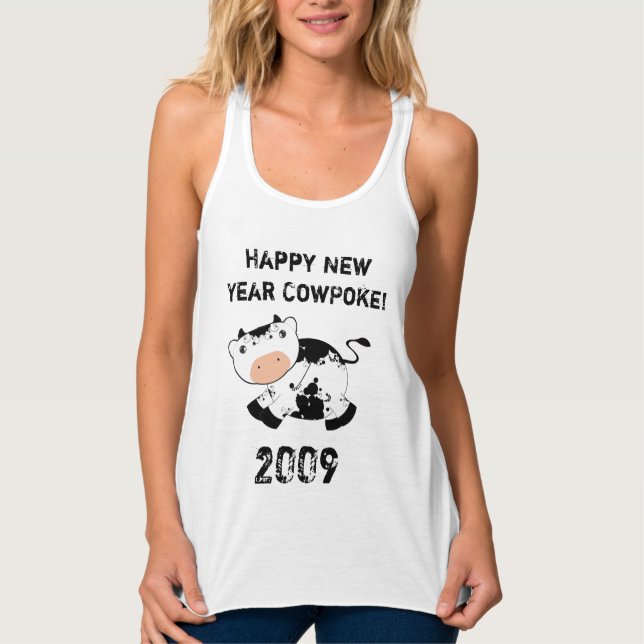 Happy New Year CowPoke! Singlet (Front)