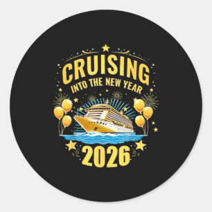 Happy New Year Cruise 2026 Party Trip Cruising Int Classic Round Sticker