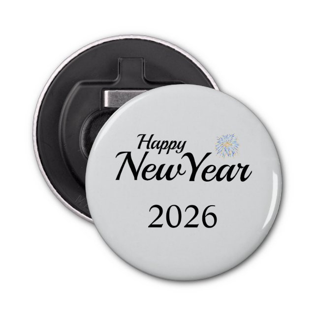 Happy New Year Custom Present Bottle Opener (Front)