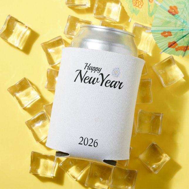 Happy New Year Custom Present Can Cooler (In Situ Summer)