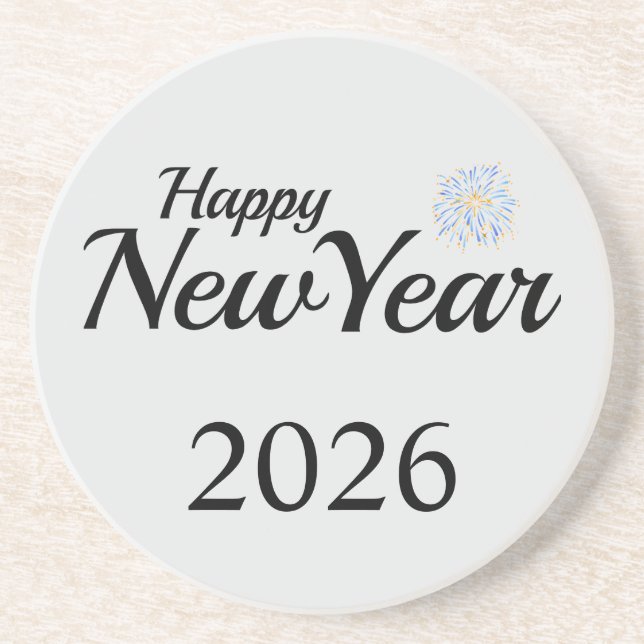 Happy New Year Custom Present Coaster (Front)