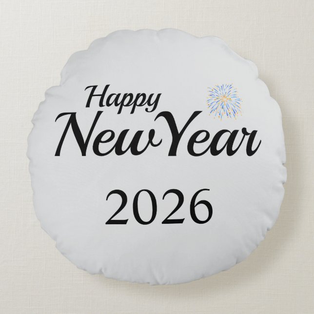Happy New Year Custom Present Round Cushion (Front)