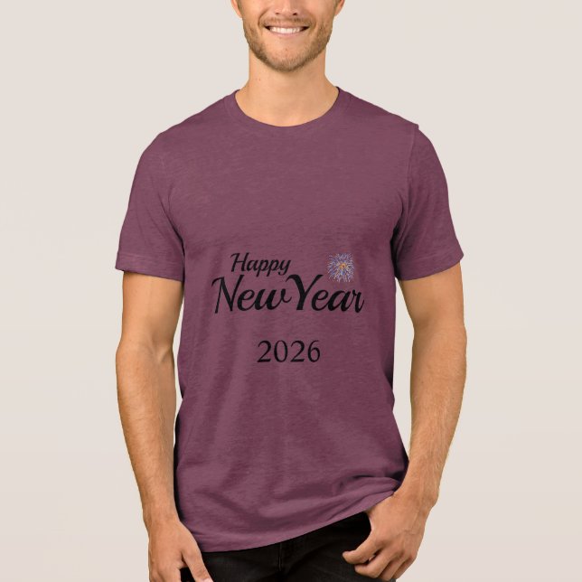 Happy New Year Custom Present Tri-Blend Shirt (Front)