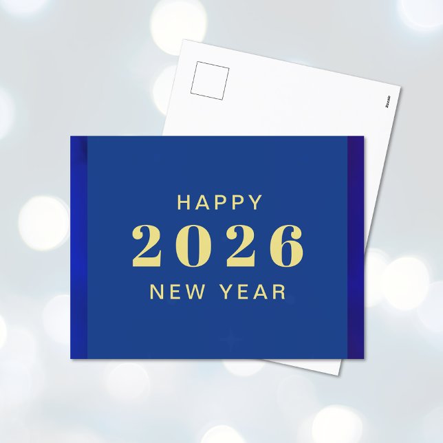 Happy New Year Custom Text Holiday Postcard  (Happy New Year Custom Text Holiday Postcard (front and back))