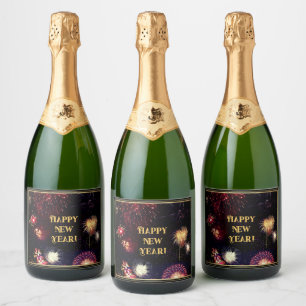 Happy New Year (customisable)  Sparkling Wine Label