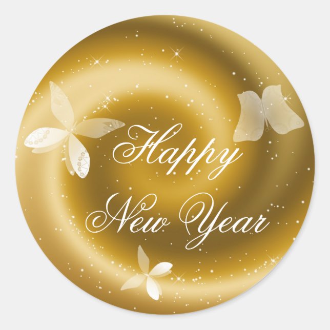 Happy New Year Customisable Sticker (Front)
