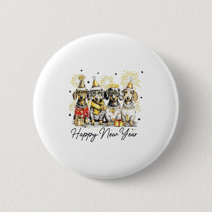 Happy New Year Dachshund Dog Lover 2026 New Year H 6 Cm Round Badge