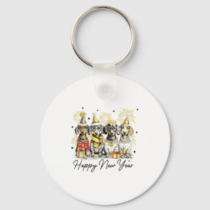 Happy New Year Dachshund Dog Lover 2026 New Year H Key Ring