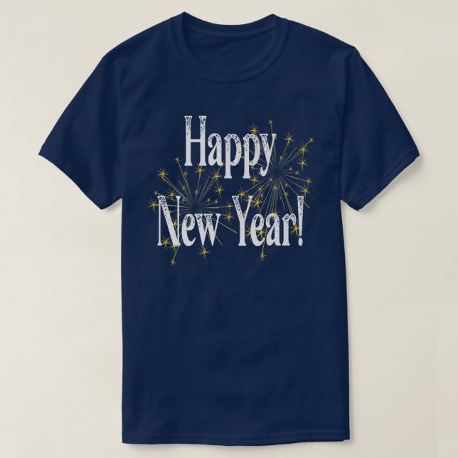 Happy New Year Day Eve Fireworks Hello Holiday Par T-Shirt (Design Front)