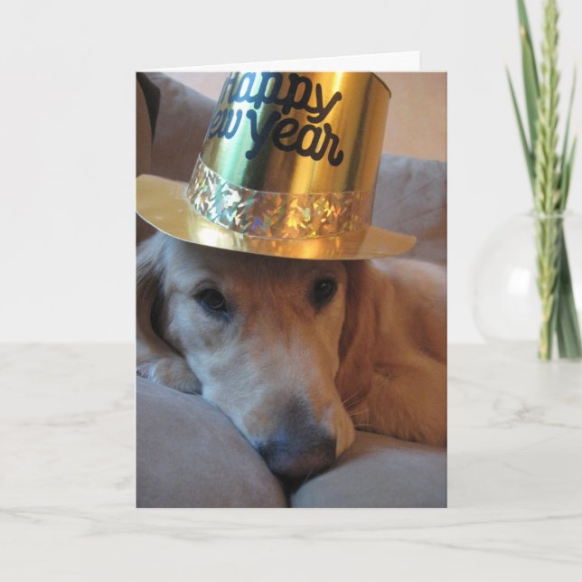 Happy New Year Dog Holiday Card (Front)