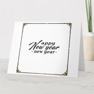 Happy New Year Elegant Gold Script Card