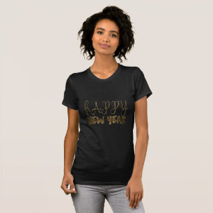 Happy New Year Elegant Text Gold Typography T-Shirt