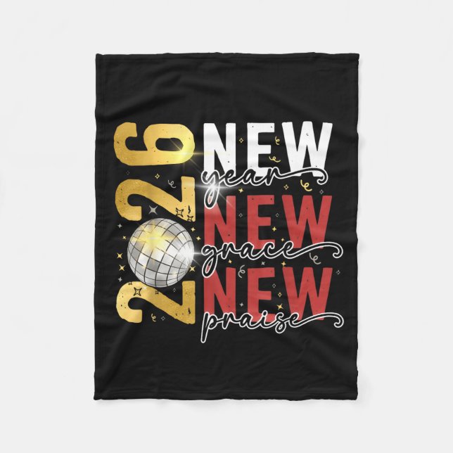 Happy New Year Eve 2026 New Year Party Hello 2026  Fleece Blanket (Front)