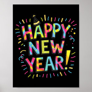 Happy New Year Eve Party 2026 Family Matching Fire Poster