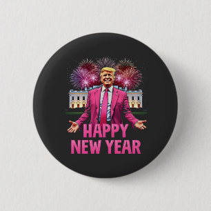 Happy New Year Eve Trump Resolution 2025 6 Cm Round Badge