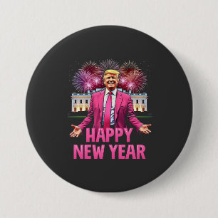 Happy New Year Eve Trump Resolution 2025 7.5 Cm Round Badge