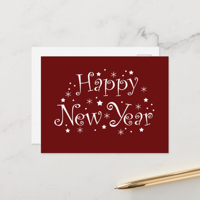 Happy New year event celebrate Holiday Postcard (Front/Back In Situ)