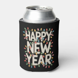 Happy New Year Family Christmas Xmas Holiday Can Cooler