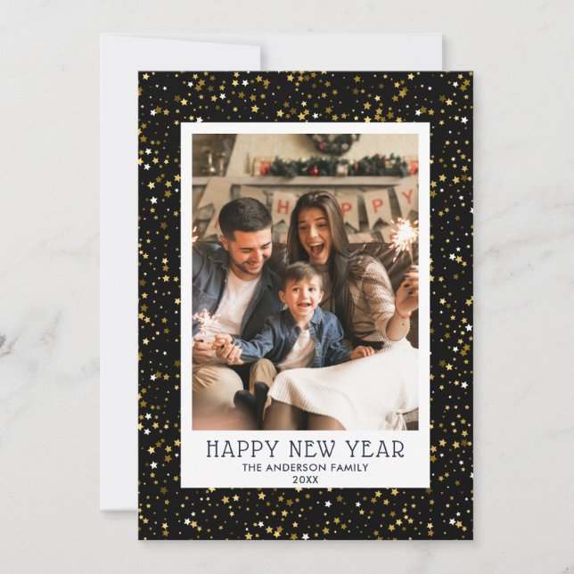 Happy New Year Family Holiday Photo Card (Front)