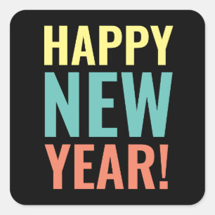 Happy New Year favour stickers and envelope seals