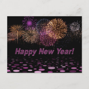 Happy New Year - Feuerwerk Holiday Postcard