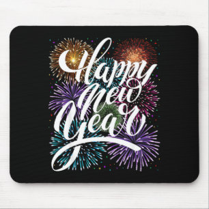 Happy New Year Firework Family Matching Men Women  Mouse Pad