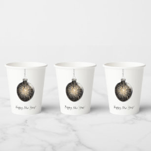 Happy New Year Fireworks Ball Paper Cups