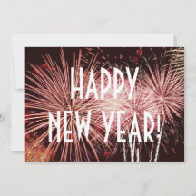 Happy New Year Fireworks Card