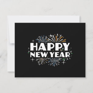Happy New Year Fireworks Funny New Years Eve NYE E Thank You Card
