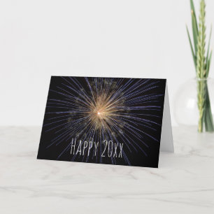 Happy New Year Fireworks Personalised Holiday Card