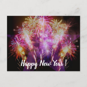 Happy New Year Fireworks Postcard