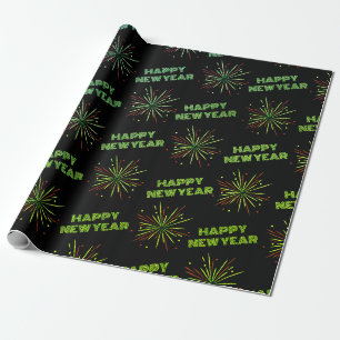 Happy New Year Fireworks  Wrapping Paper