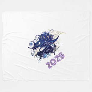 Happy New Year Fleece Blanket, Large 60" x 80" Blanket