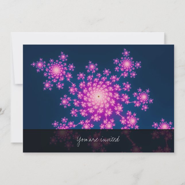 Happy New Year Fractal Invitation (Front)