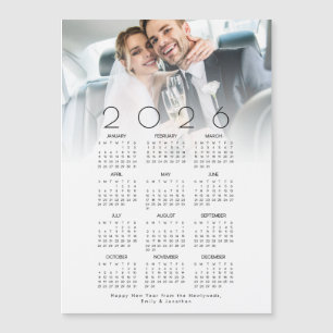 Happy New Year from Newlyweds 2025 Calendar Photo  Magnetic Invitation