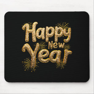 Happy New Year Funny Fireworks New Year Eve Party  Mouse Pad