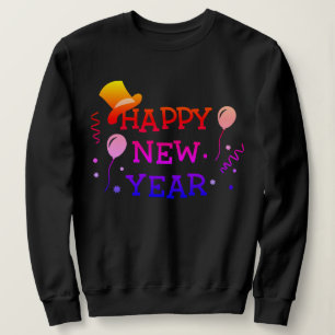 happy new year funny hat wear every new-year day sweatshirt