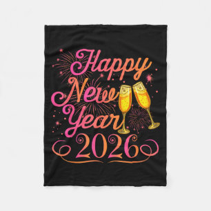 Happy New Year Funny Matching Family New Years Eve Fleece Blanket