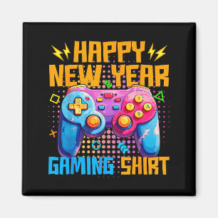 Happy New Year Gaming Shirt Colorful Video Game Lo Magnet