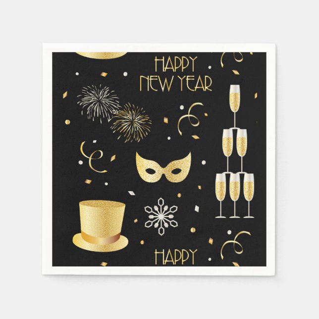 Happy New Year GB Paper Napkin (Front)