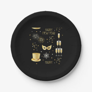 Happy New Year GB Paper Plates