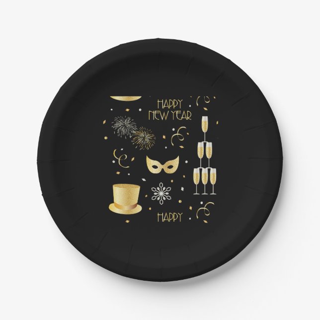 Happy New Year GB Paper Plates (Front)